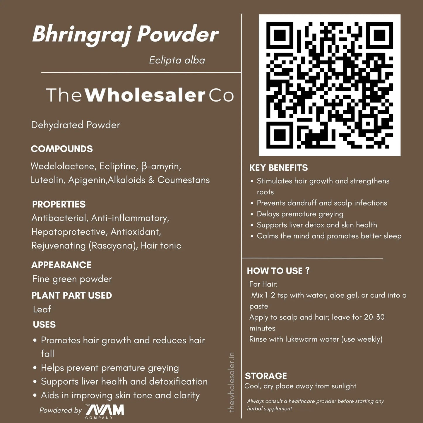 Bhringraj Powder - Eclipta alba - False daisy Bulk Supplier@TheWholesaleCo Prices