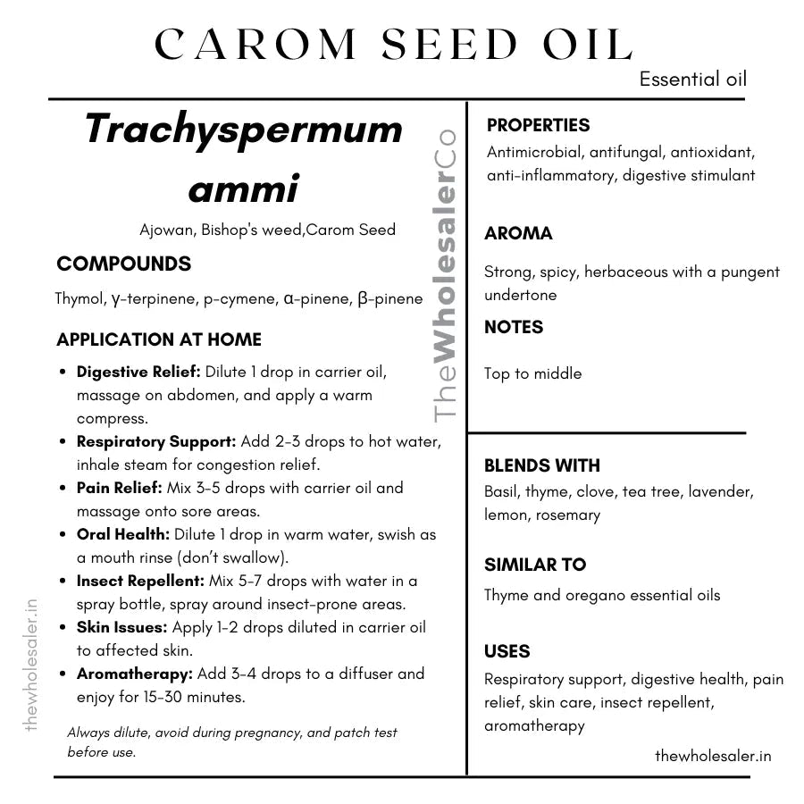 Carom Seed Oil - Ajowan Oil - Trachyspermum ammi Product vendor