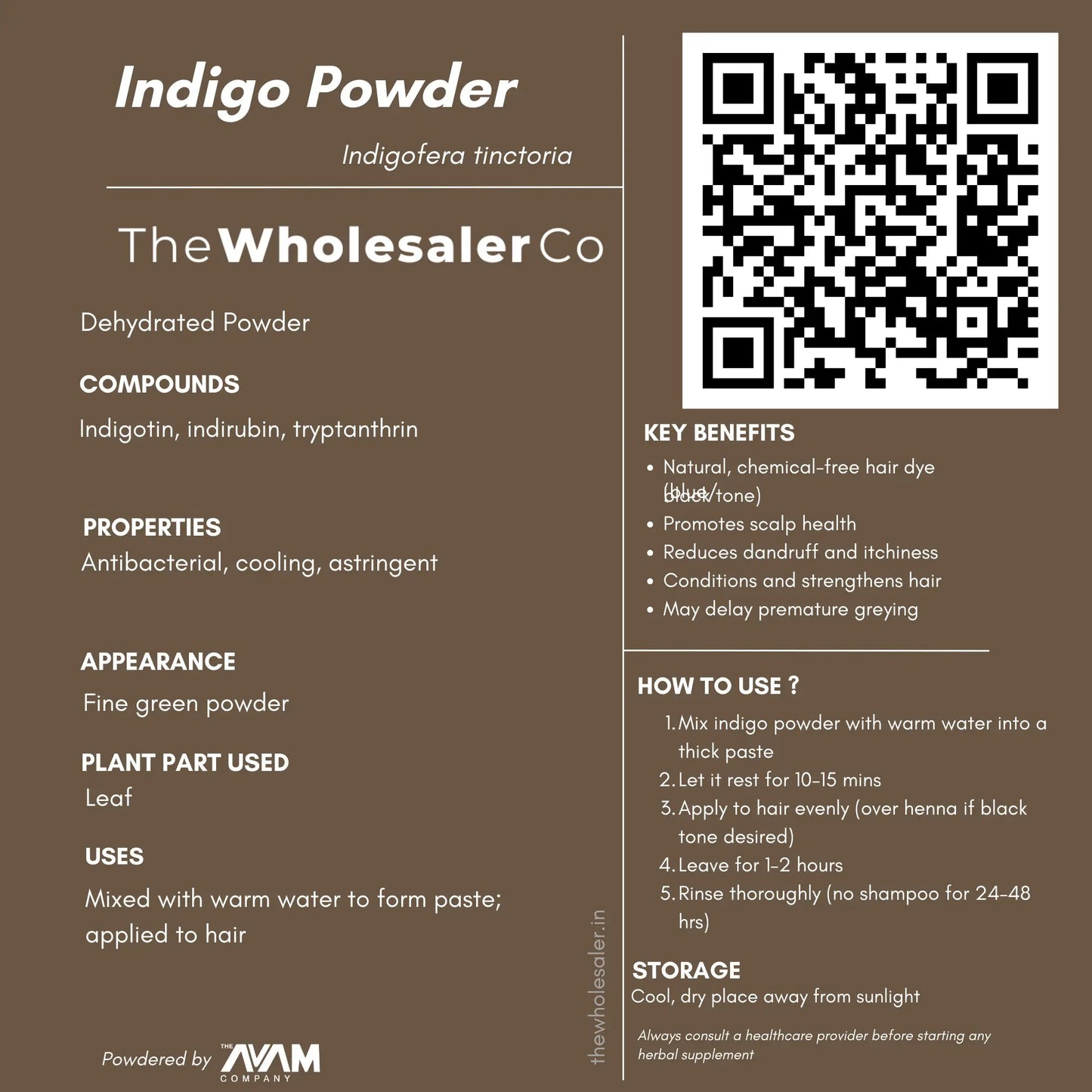 Indigo Powder - Neel - Nilika - Indigofera tinctoria Bulk Supplier@TheWholesaleCo Prices