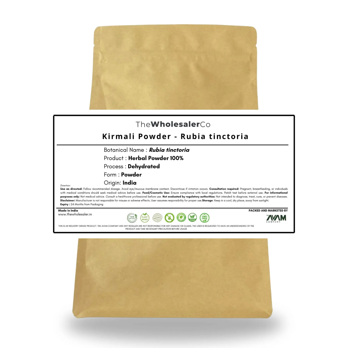 Kirmali Powder - Rubia tinctoria Bulk Supplier@TheWholesaleCo Prices
