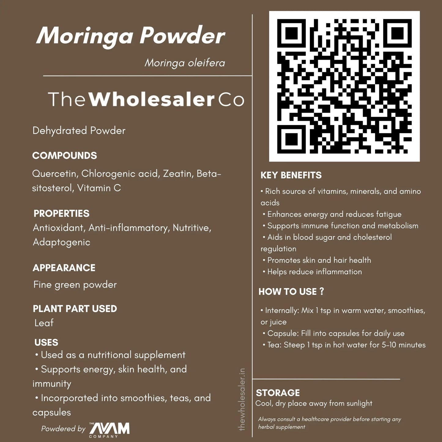 Moringa Powder - Drumstick - Moringa Oleifera Bulk Supplier@TheWholesaleCo Prices