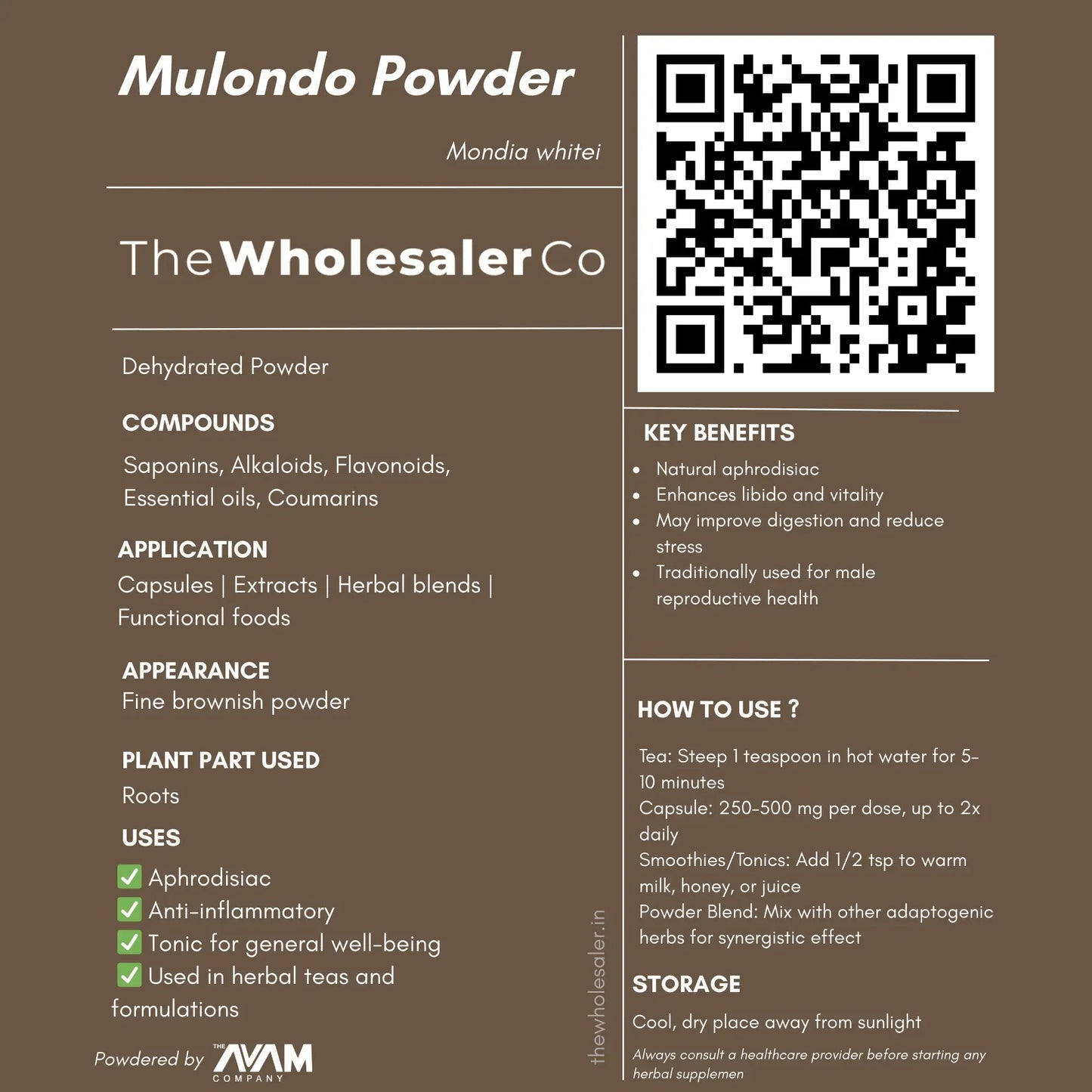 Mulondo Powder - Mondia whitei Bulk Supplier@TheWholesaleCo Prices