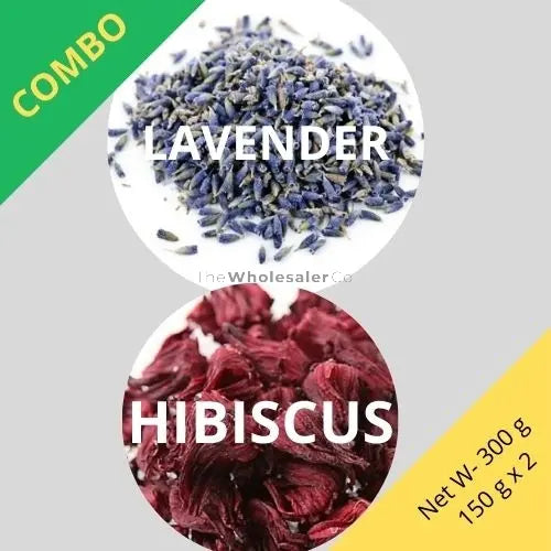 Lavender Buds & Hibiscus - Lavandula & Hibiscus sabdariffa - Dried Flower Combo | TheWholesalerCo |
