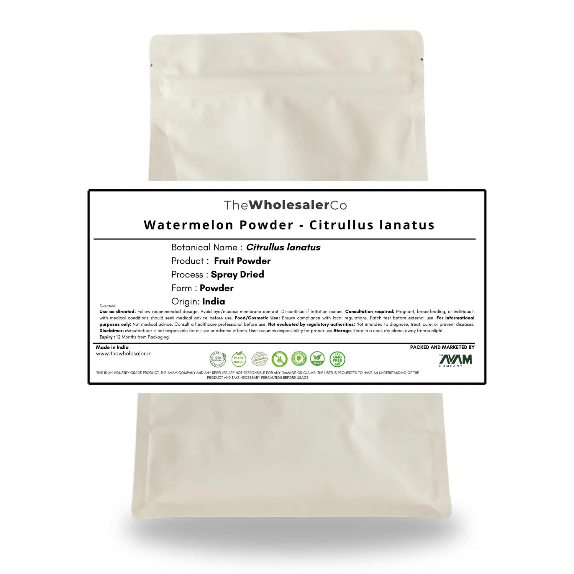 Watermelon Powder - Citrullus lanatus - Tarbooz Bulk Supplier@TheWholesaleCo Prices