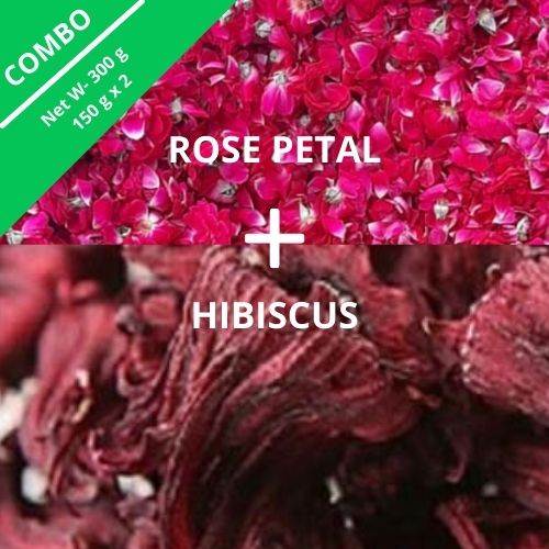 Hibiscus & Red rose - Hibiscus sabdariffa & Rosa - Combo 2 x Flowers | TheWholesalerCo