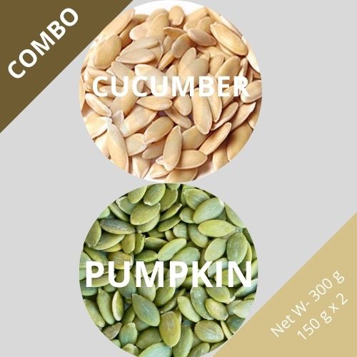 Cucumber & Pumpkin seeds - Cucumis sativus & Cucurbita - Dried Seed Combo | TheWholesalerCo |